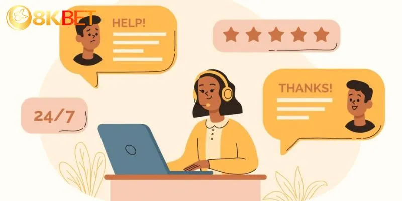 Giới Thiệu 8KBET - Nền Tảng Cá Cược Uy Tín Bậc Nhất Hiện Nay 3 Giới thiệu 8KBET - Đội ngũ nhân viên CSKH sẵn sàng hỗ trợ
